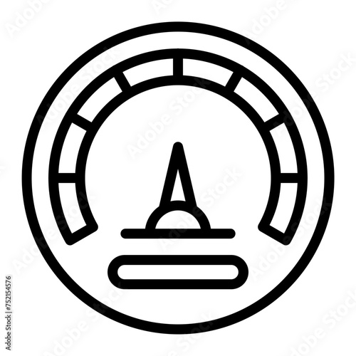 Tachometer Vector Line Icon