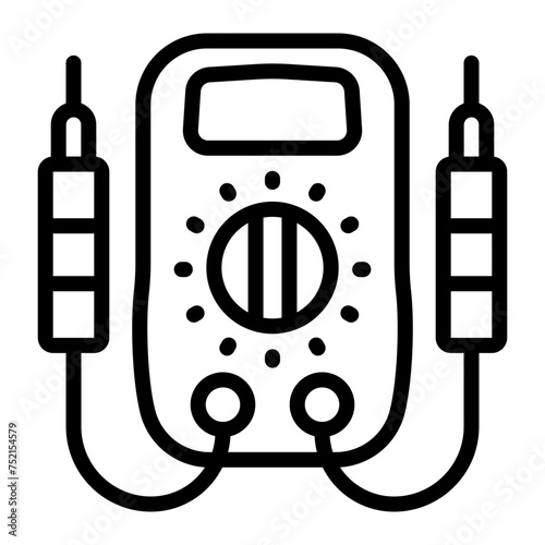 Voltmeter Vector Line Icon