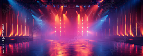 the stage where a large light show and smoke