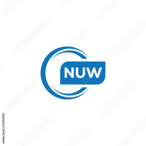 modern minimalist NUW  monogram initial letters logo design photo