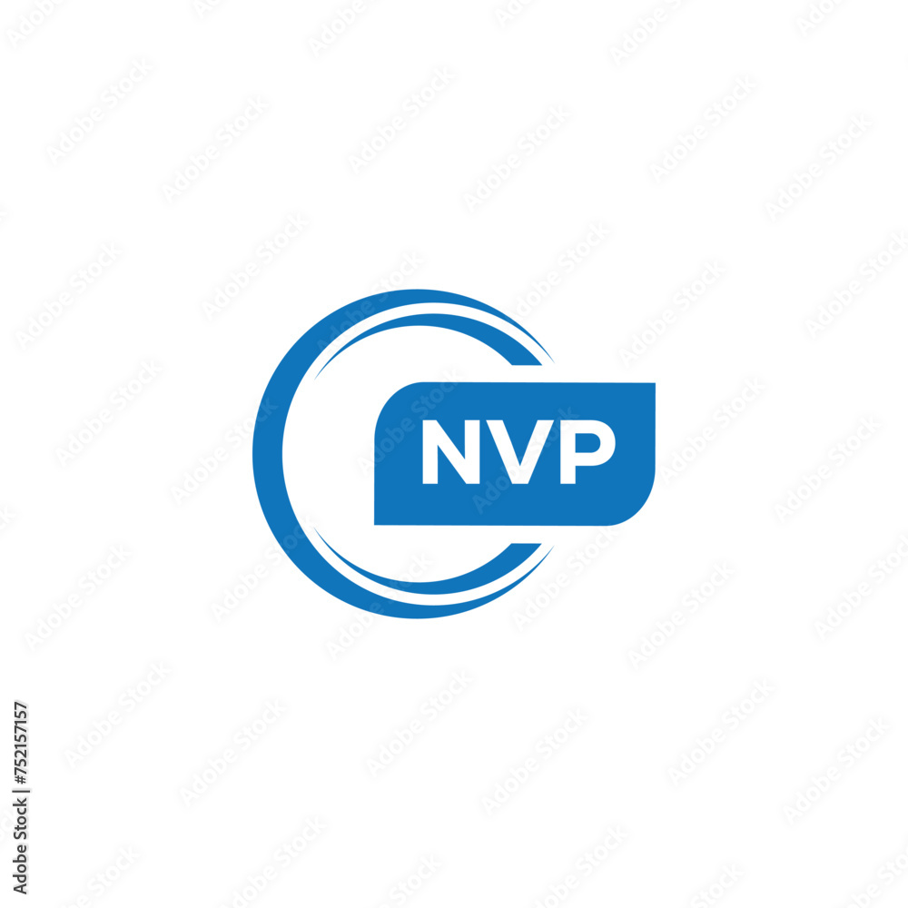 modern minimalist NVP  monogram initial letters logo design