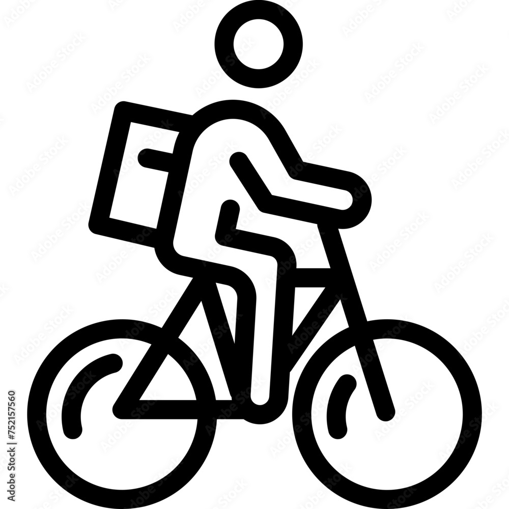 Delivery on Bicycle Icon Delivery on Bicycle Icon