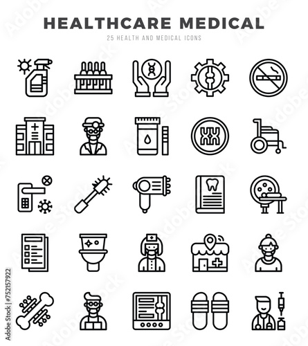 HEALTHCARE MEDICAL Icon Bundle 25 Icons for Websites and Apps
