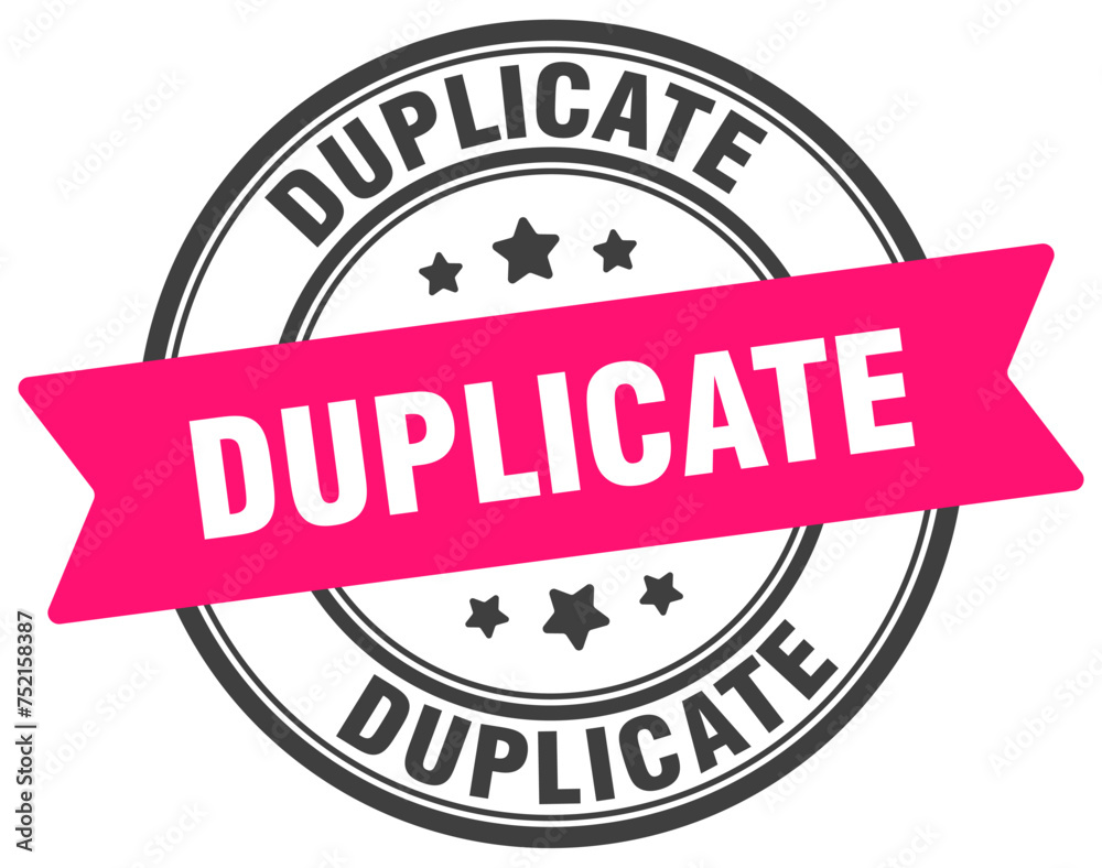 duplicate stamp. duplicate label on transparent background. round sign
