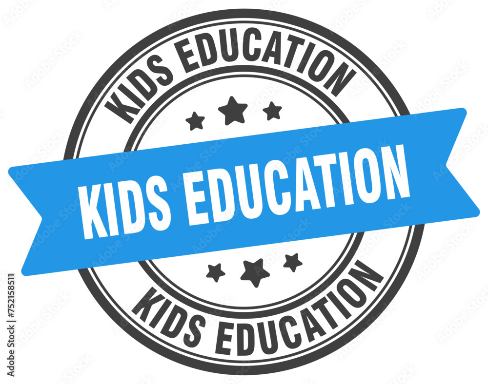 Fototapeta premium kids education stamp. kids education label on transparent background. round sign