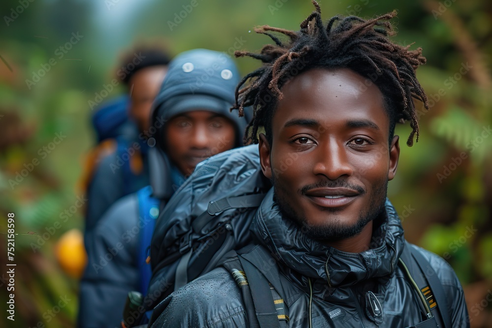 african young men Hiking/Trekking in the mountains african young men Hiking/Trekking in the mountains