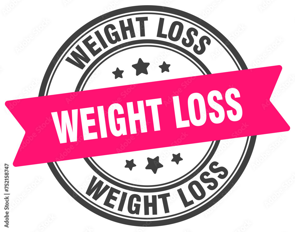 Fototapeta premium weight loss stamp. weight loss label on transparent background. round sign