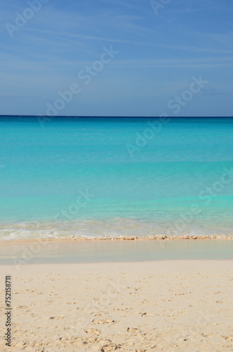 Tropical beach landscape, soft turquoise sea, clear sandy beach, blue sky © ClaudiaRMImages