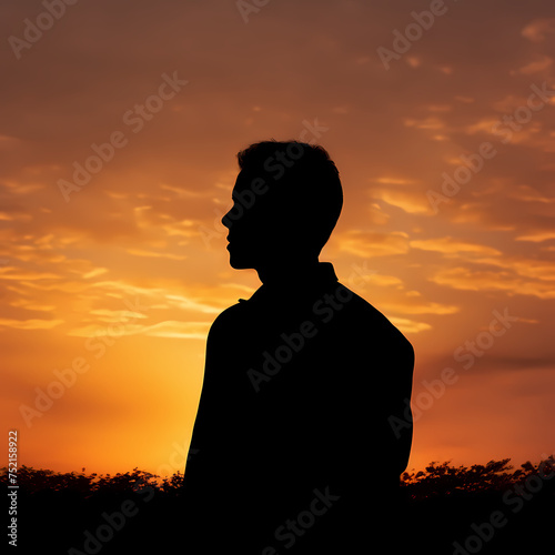 A thoughtful silhouette against a sunset.