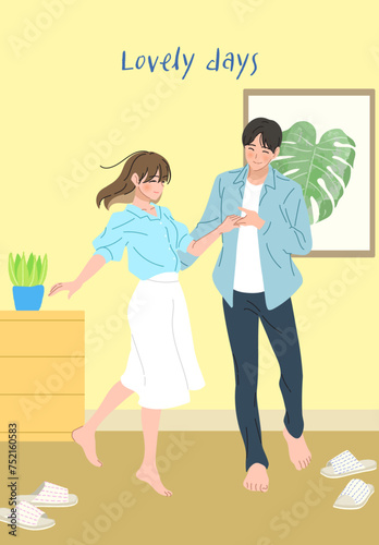 커플, 신혼부부의 사랑스러운 나날
