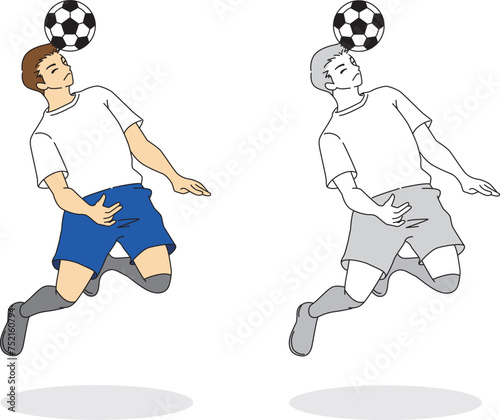 サッカー選手（男性）のイラストセット／Soccer player (male) illustration set