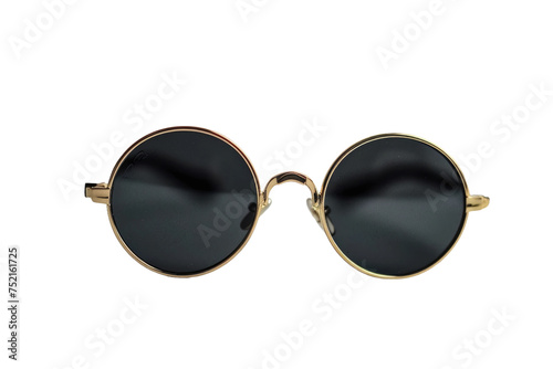 Black Sunglasses with Black Lenses Isolated On Transparent Background