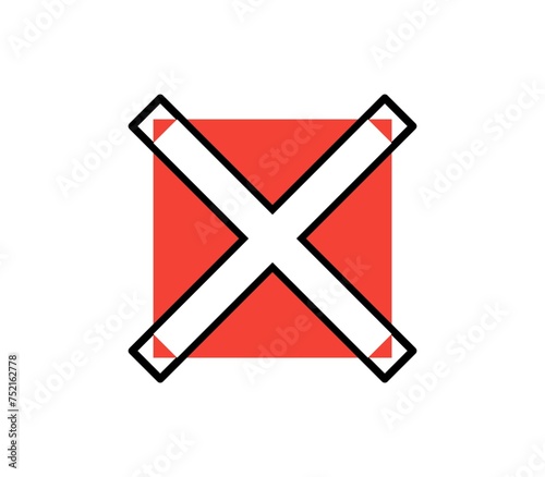 Cross icon. Orange gradient failed or mistake line icons set. Error mark icon symbol. Vector stock illustration.