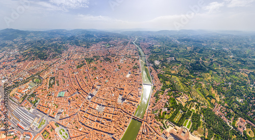 Rome, Italy. Historical Center. The city is at your fingertips. Panorama of the city on a summer morning. Aerial view © nikitamaykov