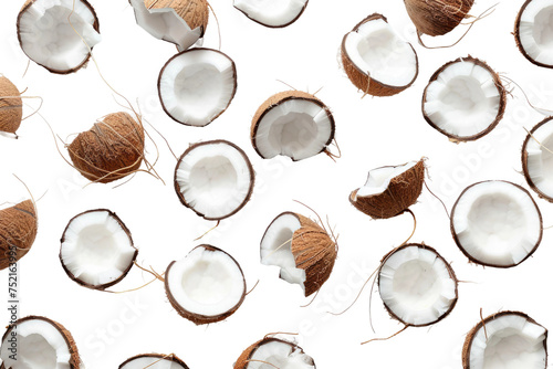 Coconut Patterns Isolated On Transparent Background