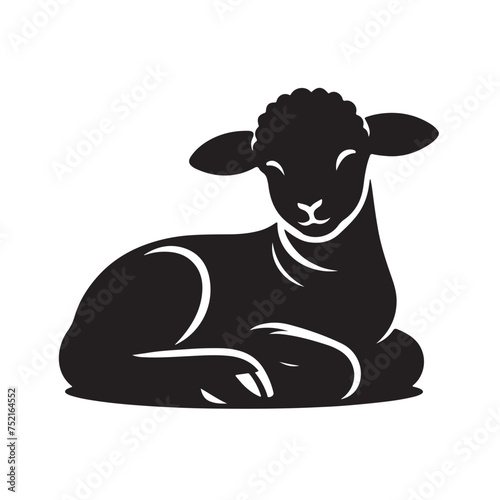 Silhouette of a Resting Easter Lamb