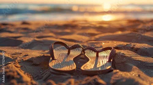photograph of a pair of sandals on polihale beach sand dune sunlit soft lit backlit bokeh
