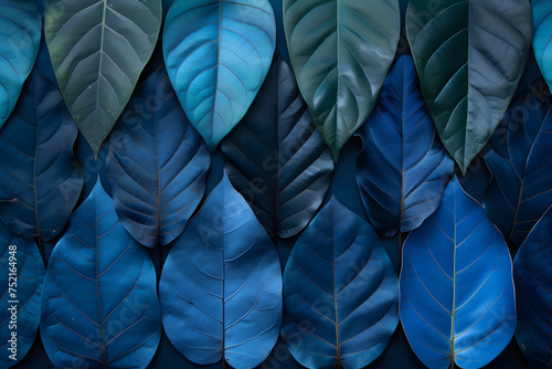 Serene Blue Leaves Pattern