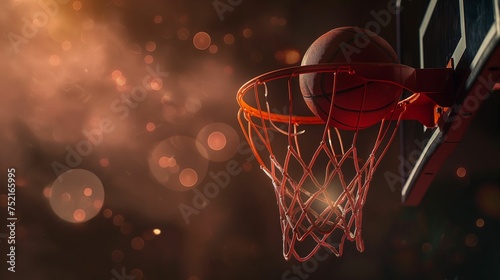 Image of basketball ball and hoop. © kept