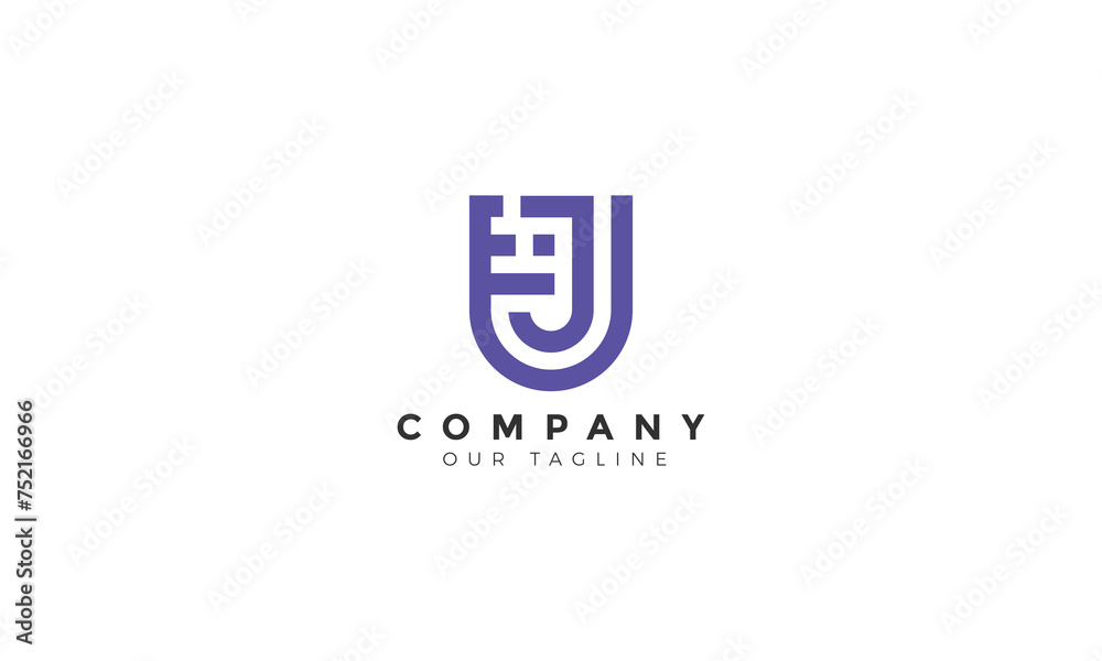Obraz premium Abstract/elegant/geomatric logo design letter J with shield monogram for company