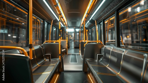 Image of interior of a modern city bus.