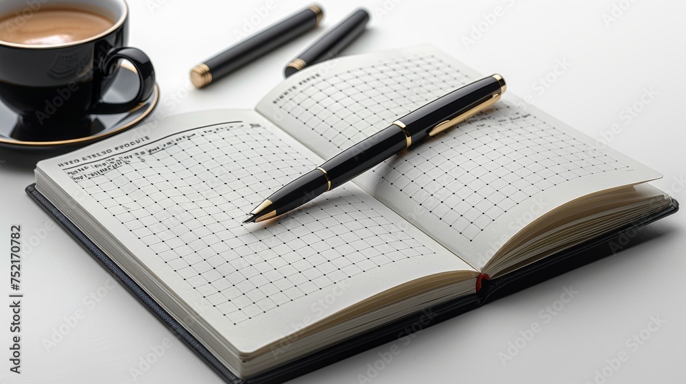 Naklejka premium notebook and pen