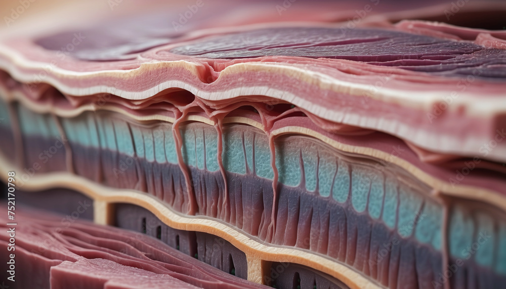 Close-up of the structure and composition of the different layers of ...