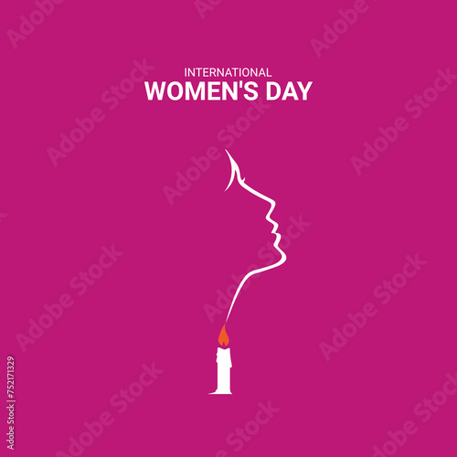 8 march, Happy women's Day, Women's freedom, women's creative design for social media banner, poster. photo
