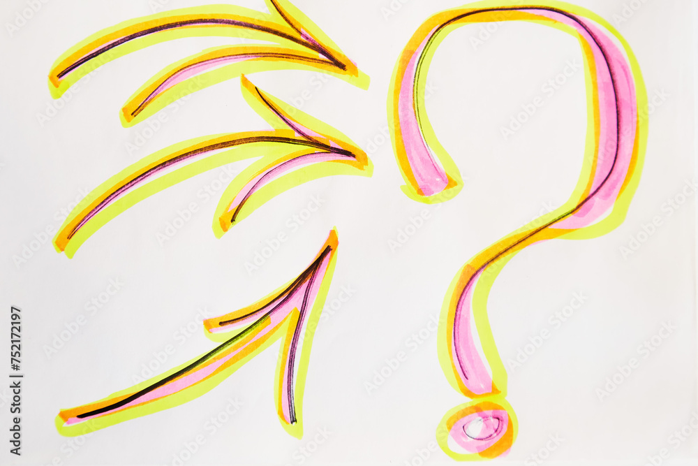 Hand-drawn question mark, boldly marked in black on a white sheet of paper, symbolizing the concept of questioning, uncertainty, and the search for information Hand-drawn question mark, boldly marked in black on a white sheet of paper, symbolizing the concept of questioning, uncertainty, and the search for information