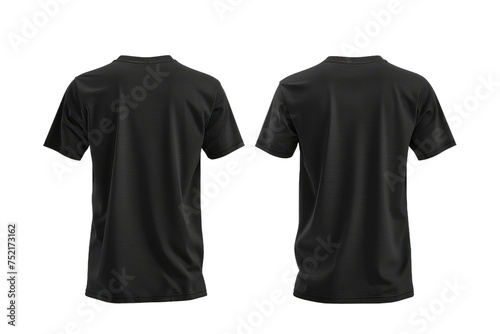 Front and Back Views of a T Shirt Isolated On Transparent Background