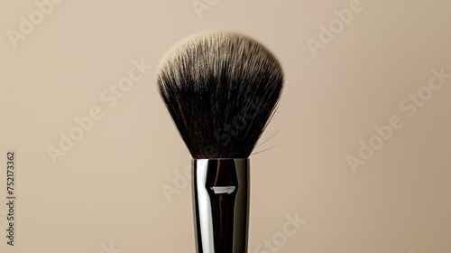 Image of makeup brush on a neutral background.