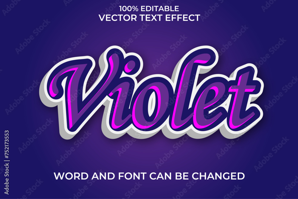 
Violet 3D Vector Text Effect Fully Editable High Quality .
