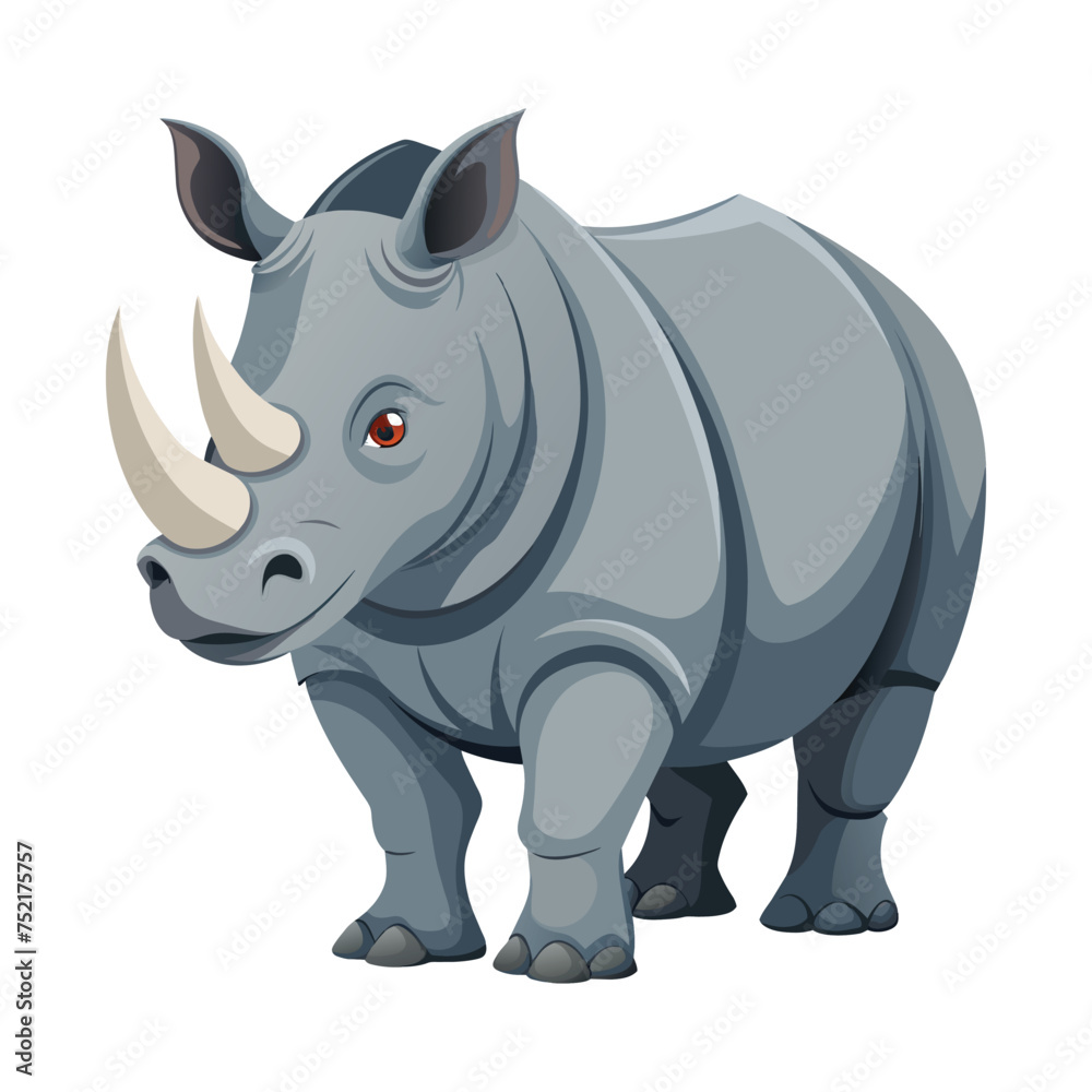 Rhinoceros illustration on White Background