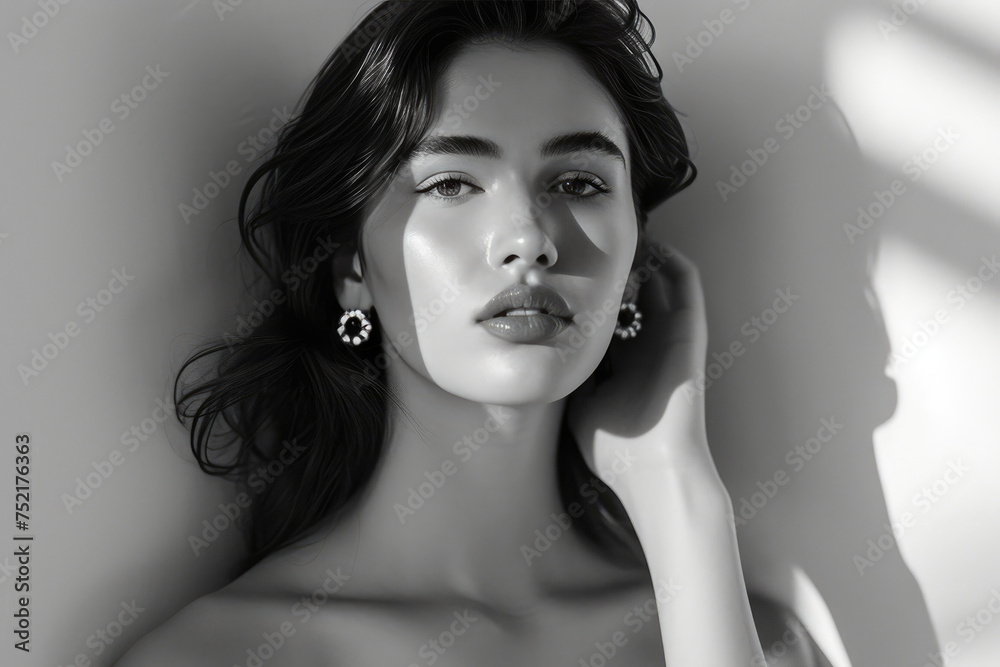 Naklejka premium Graceful 20-Year-Old Beauty: Elegance in Every Pose