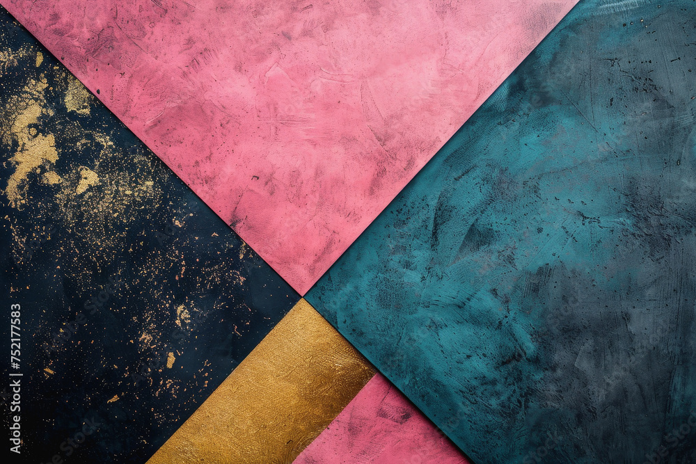 Minimalist outline of a webzine, pink, electric blue, gold, black, and dark background. Minimalist outline of a webzine, pink, electric blue, gold, black, and dark background.