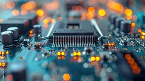 Close Up View of a Computer Motherboard