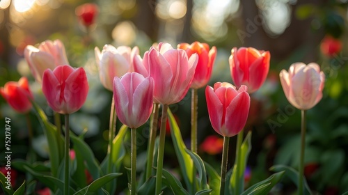 white and light pink tulips #752178747