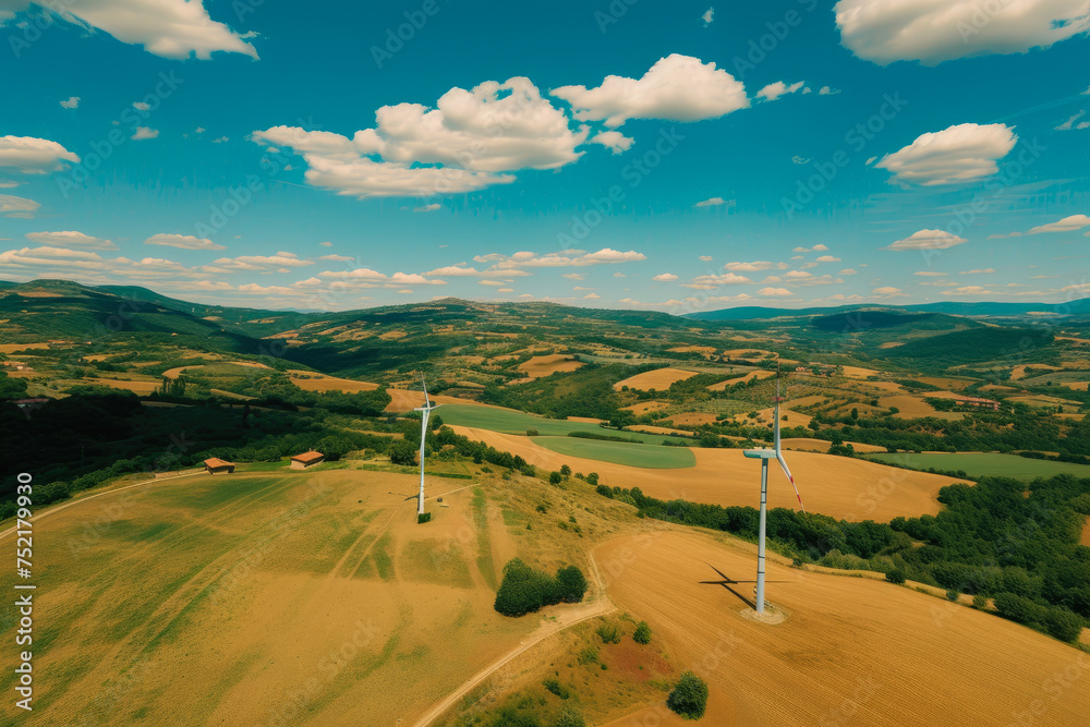 Eco-Friendly Energy: Wind Turbines Embrace the Hills