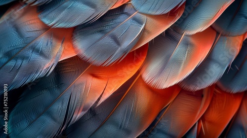 Close-Up of a Colorful Birds Feathers photo