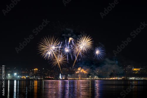 Fireworks at Night with dark background © Aleks