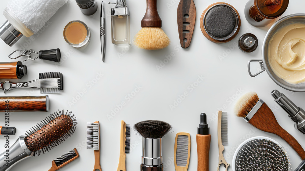 barbershop equipment on white background barbershop equipment on white background