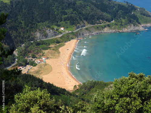 Obraz na plátně Laga beach from Mount Ogoño Cantabrian coast Basque country North Sea Spain
