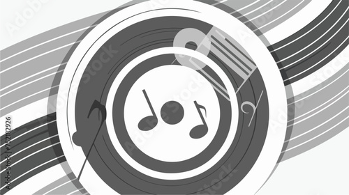 Musical center single icon in monochrome style.Musica