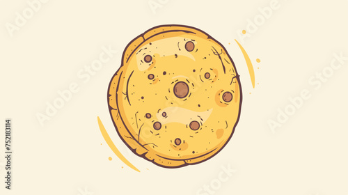 Outline illustration vector image of a cookie.