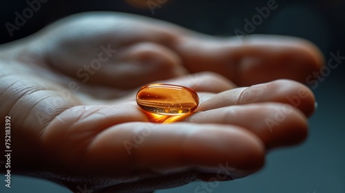 Person Holding Yellow Pill