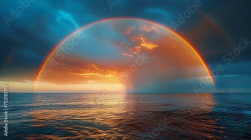 Two Rainbows Over Body of Water © olegganko