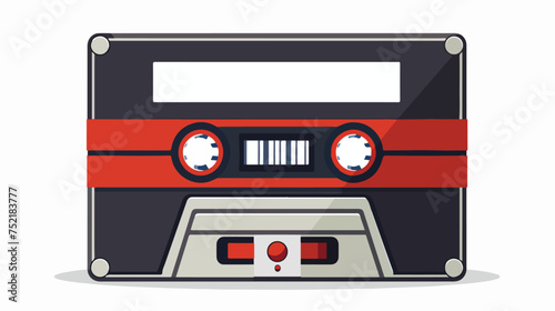 retro music cassette icon isolated on white background
