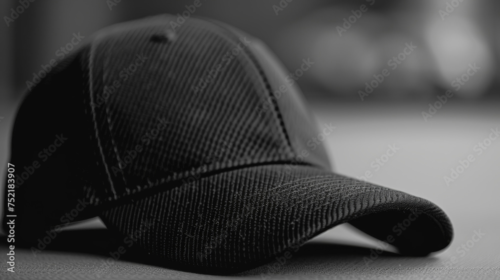 Black baseball cap on white background - obrazy, fototapety, plakaty 