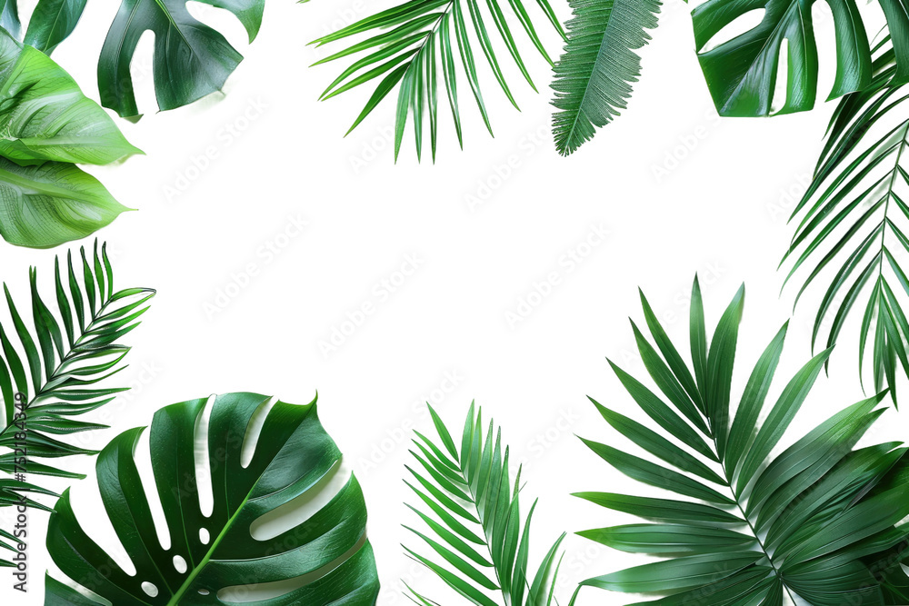 Tropical Leaves Isolated On Transparent Background