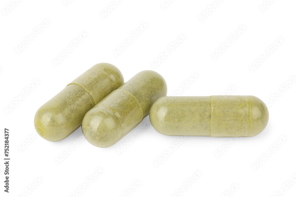 Vitamin capsules isolated on white. Health supplement Vitamin capsules isolated on white. Health supplement